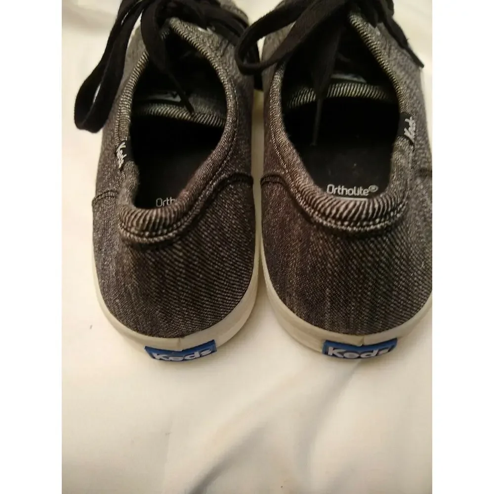 Keds women's size 9.5 Kickstart Denim Twill Black sneakers.